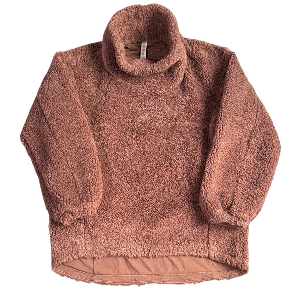 Lululemon Warmth‎ Restore Sherpa Teddy Pullover Cowl Neckline Pink Women’s 6